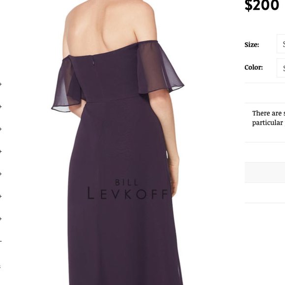 BILL LEVKOFF 1603 Bridesmaid Gown Dress Chiffon Navy Blue 10 NWT - Picture 2 of 5